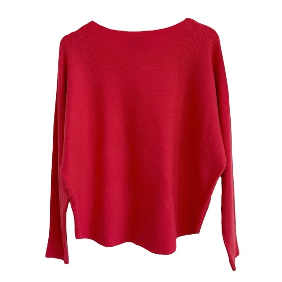 LIV MILANO STRAWBERRY RED JEWELED RHINESTONE NAUTICAL ANCHOR TOP SWEATER SZ L - Picture 3 of 4